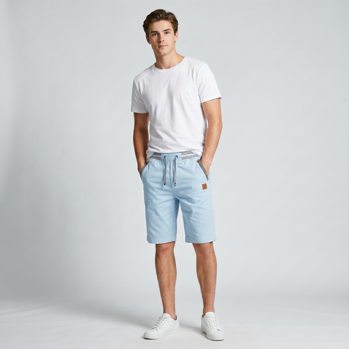 Desmond | Men's Knee Length Drawstring Cotton Shorts
