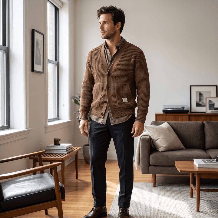 Dunstan | Men's Chunky Knit Button Cardigan