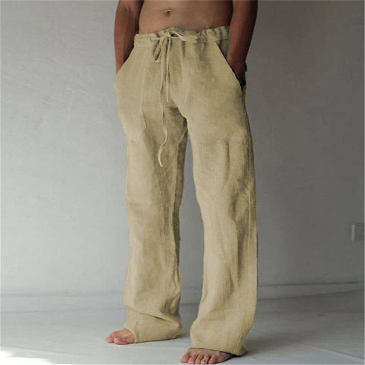 Men's Casual Pants with Linen Fabric