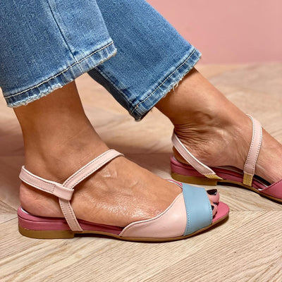 Roselina | Asymmetrical Color Block Sandals