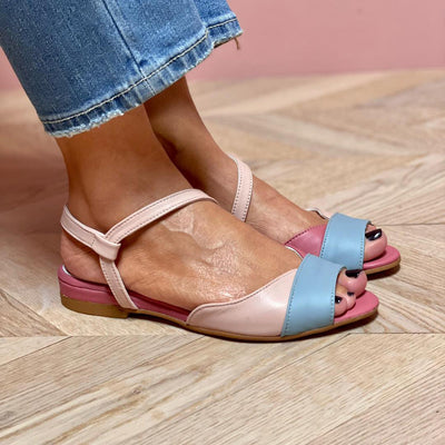 Roselina | Asymmetrical Color Block Sandals