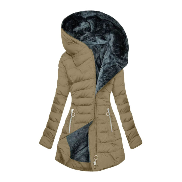 Oriane | Women's Longline Puffer Coat with Trimmed Hood