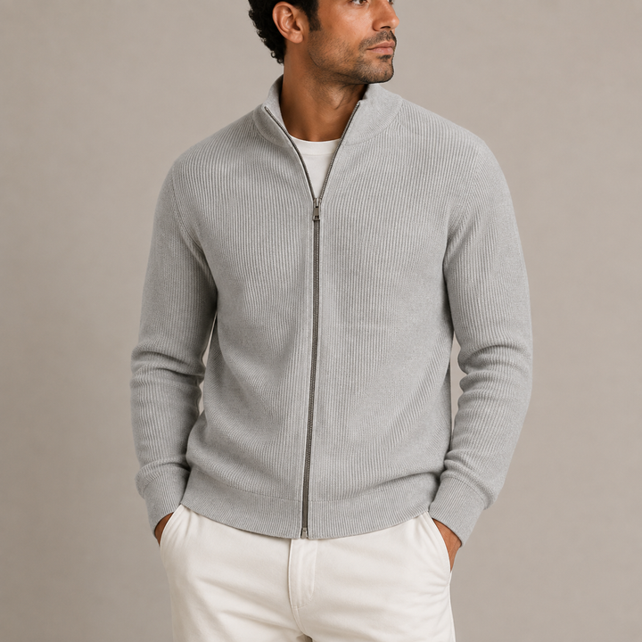 Eamon | Men's Ribbed Full-Zip Cardigan