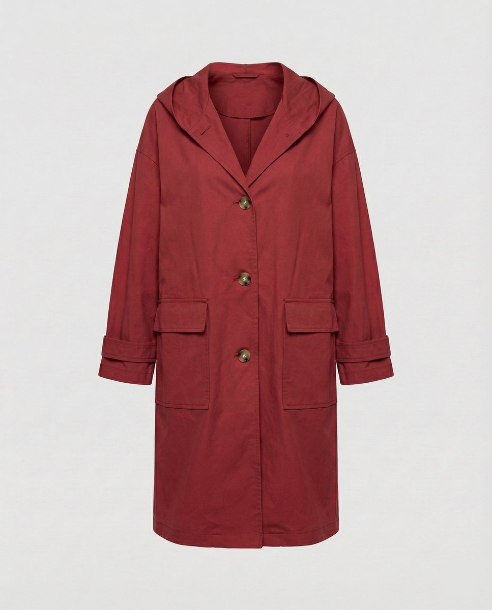 Valerie | Women's Oversized Hooded Coat with Button Front