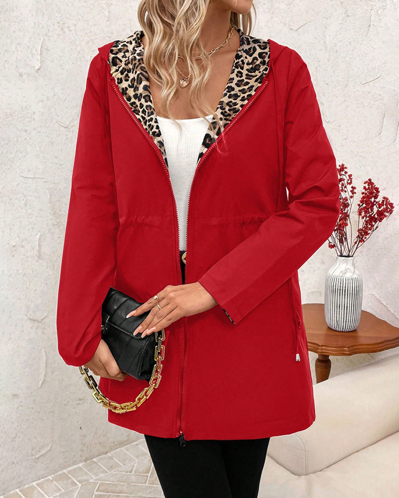 Albertine | Women's Reversible Leopard-Print Open Coat