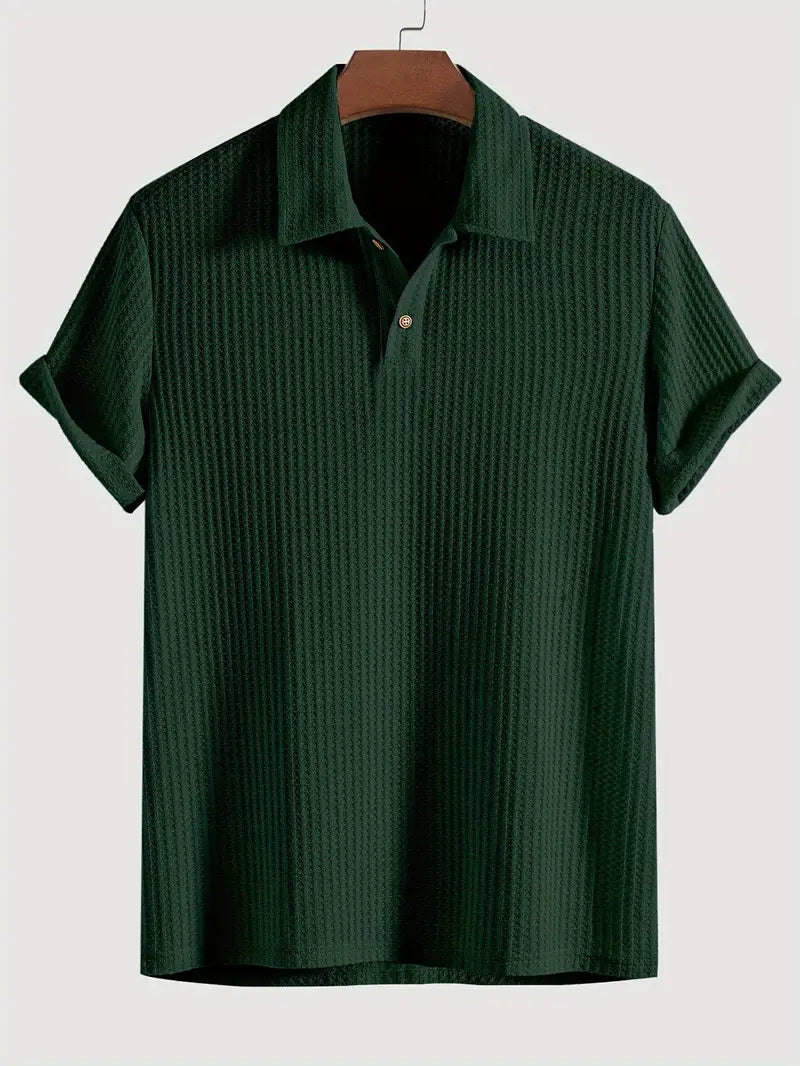 Edmund | Men's Solid Textured Short Sleeve Polo Shirt