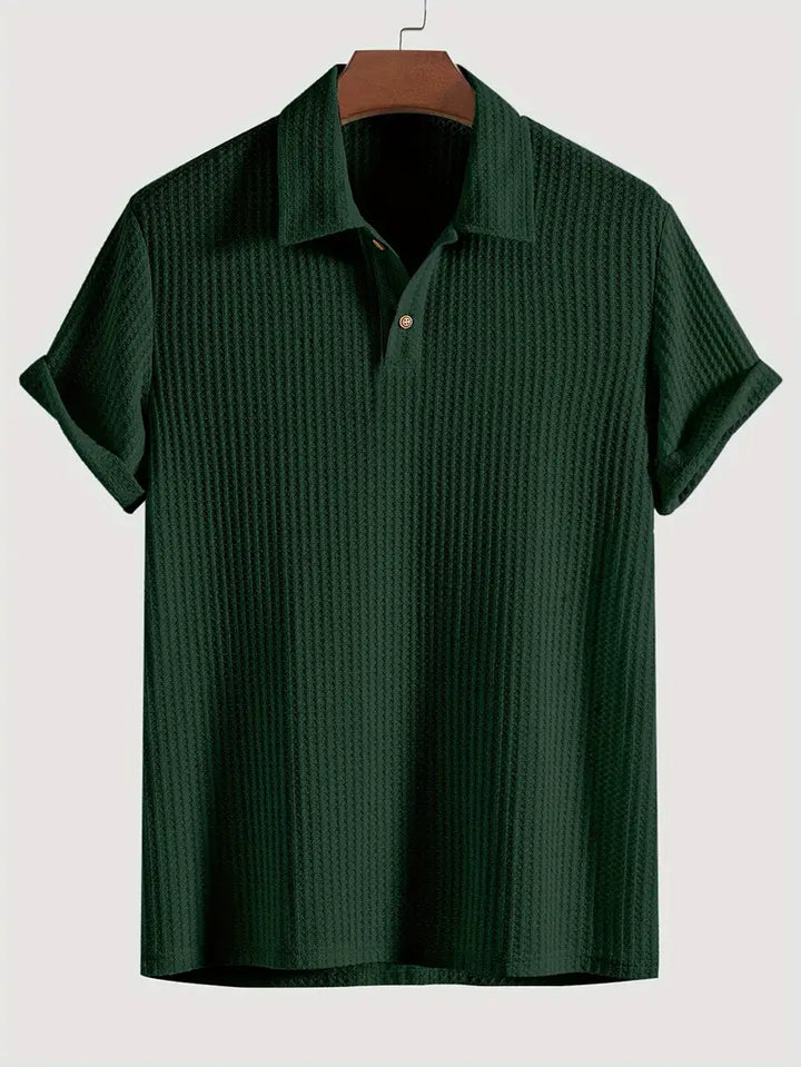 Edmund | Men's Solid Textured Short Sleeve Polo Shirt