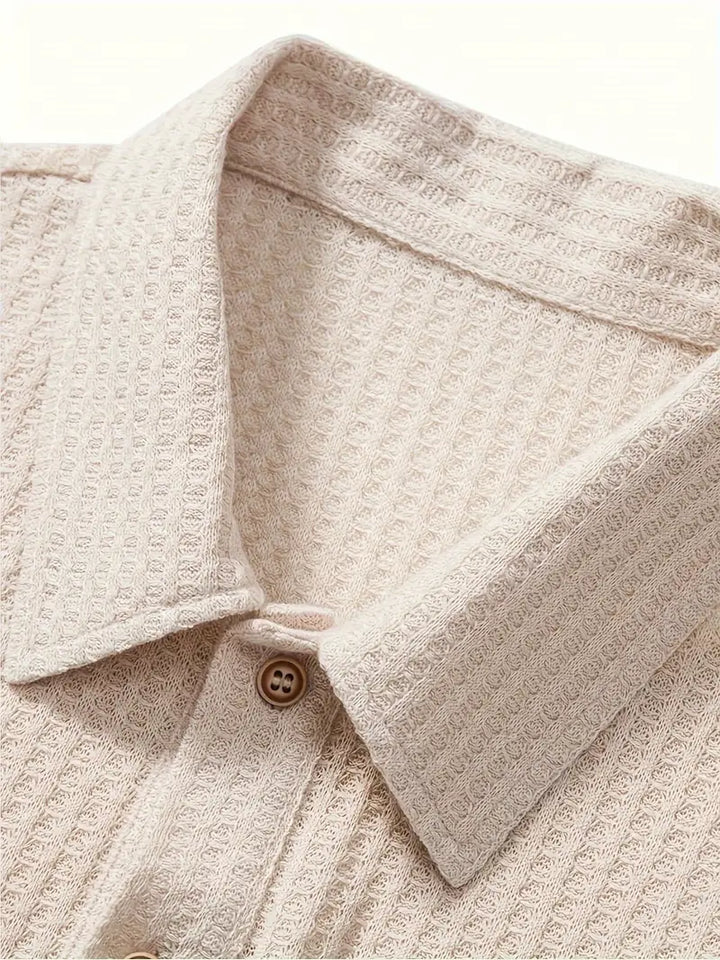 Edmund | Men's Solid Textured Short Sleeve Polo Shirt