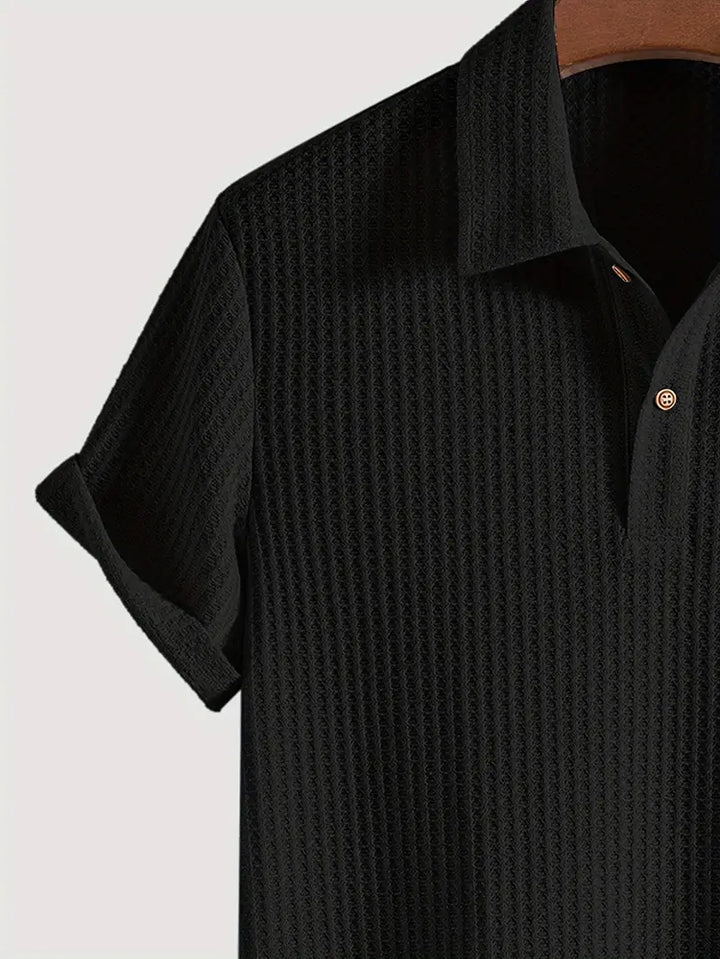 Edmund | Men's Solid Textured Short Sleeve Polo Shirt