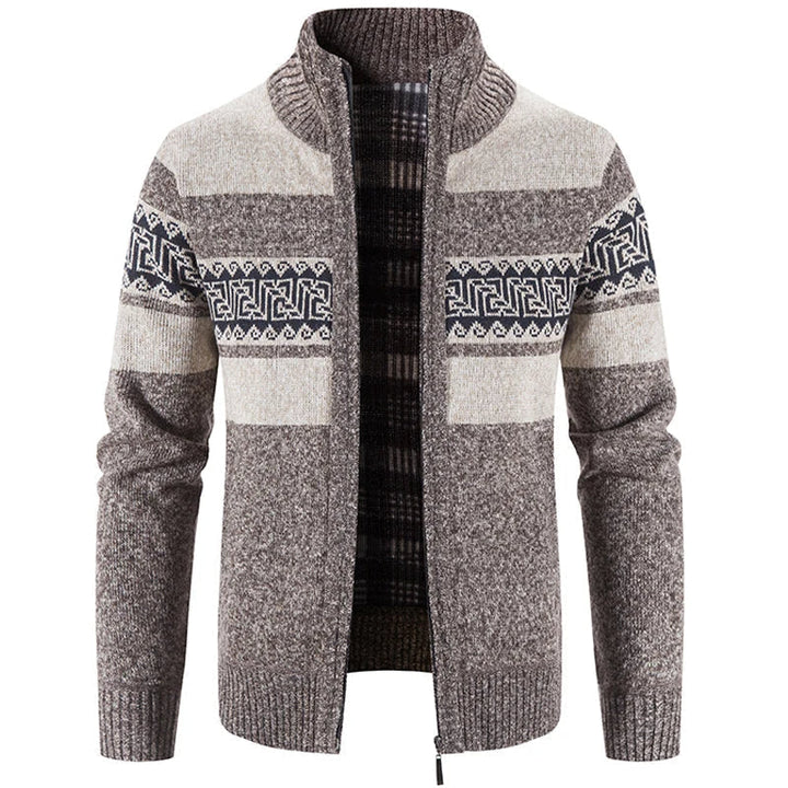 Edouard | Men's Patterned Zip-Through Cardigan