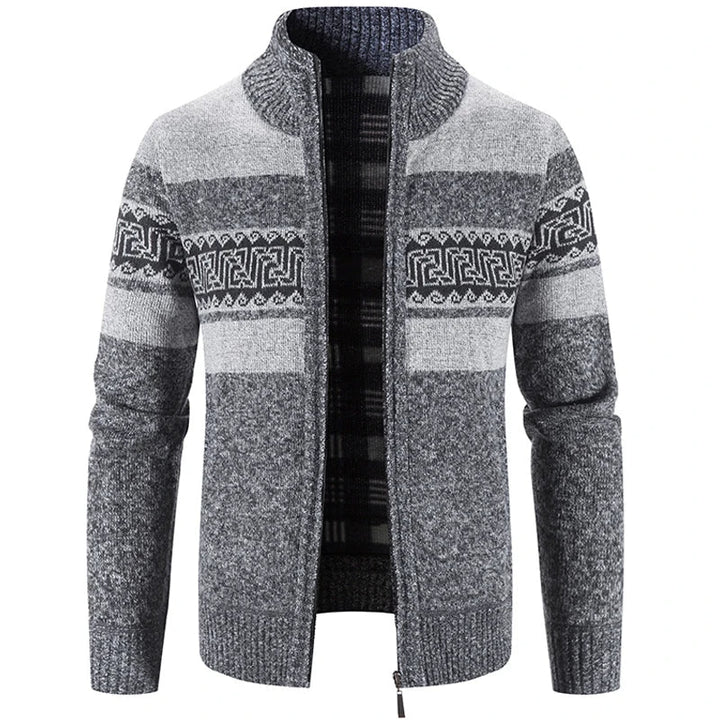 Edouard | Men's Patterned Zip-Through Cardigan