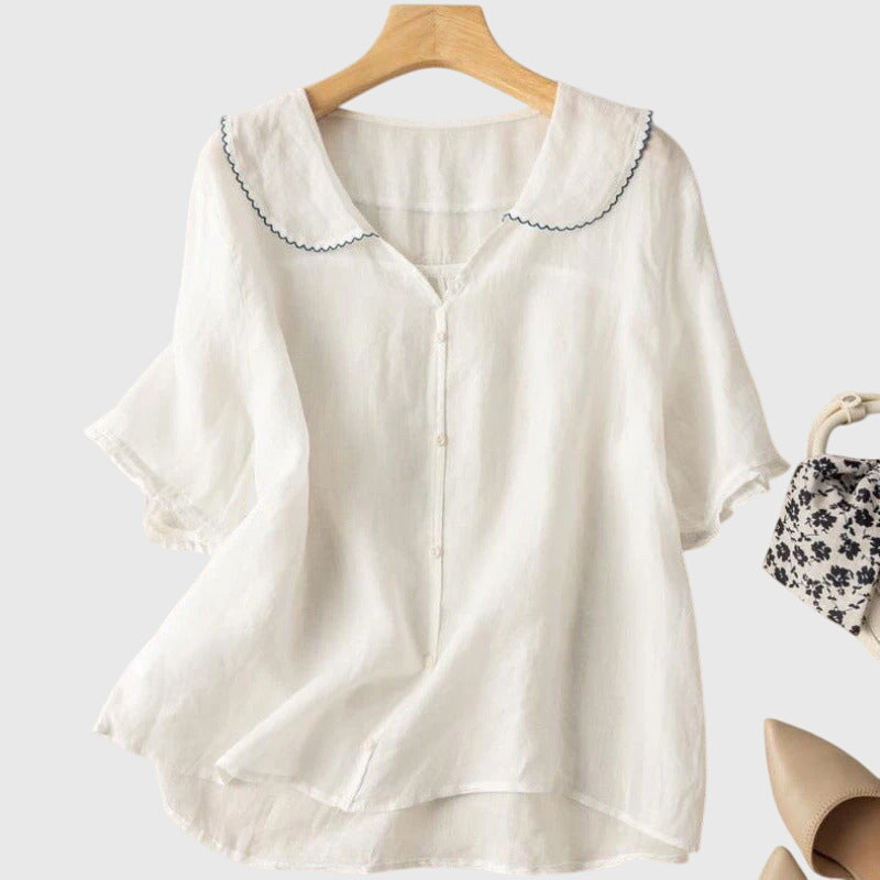 Eleanor | Women's Elegant Straight-Cut Lightweight Blouse