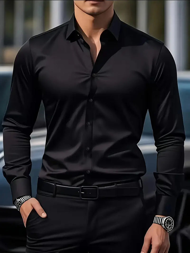 Eleanor | Women's Pointed Collar Long-Sleeve Button-Front Shirt
