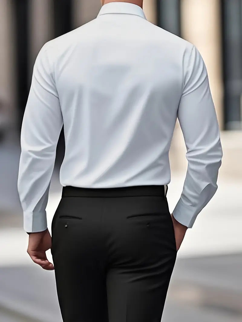 Eleanor | Women's Pointed Collar Long-Sleeve Button-Front Shirt