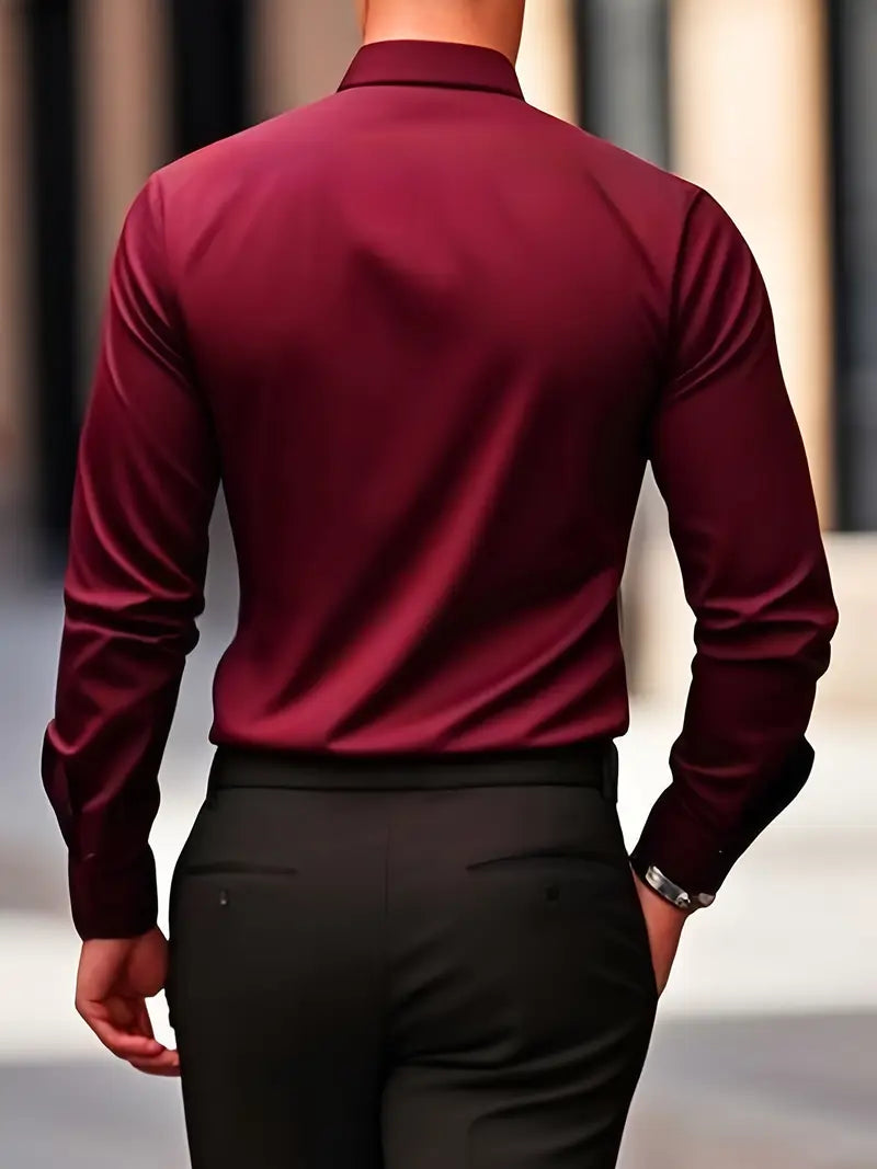 Eleanor | Women's Pointed Collar Long-Sleeve Button-Front Shirt