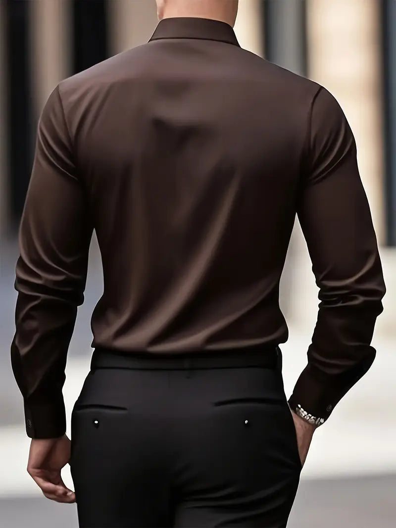Eleanor | Women's Pointed Collar Long-Sleeve Button-Front Shirt
