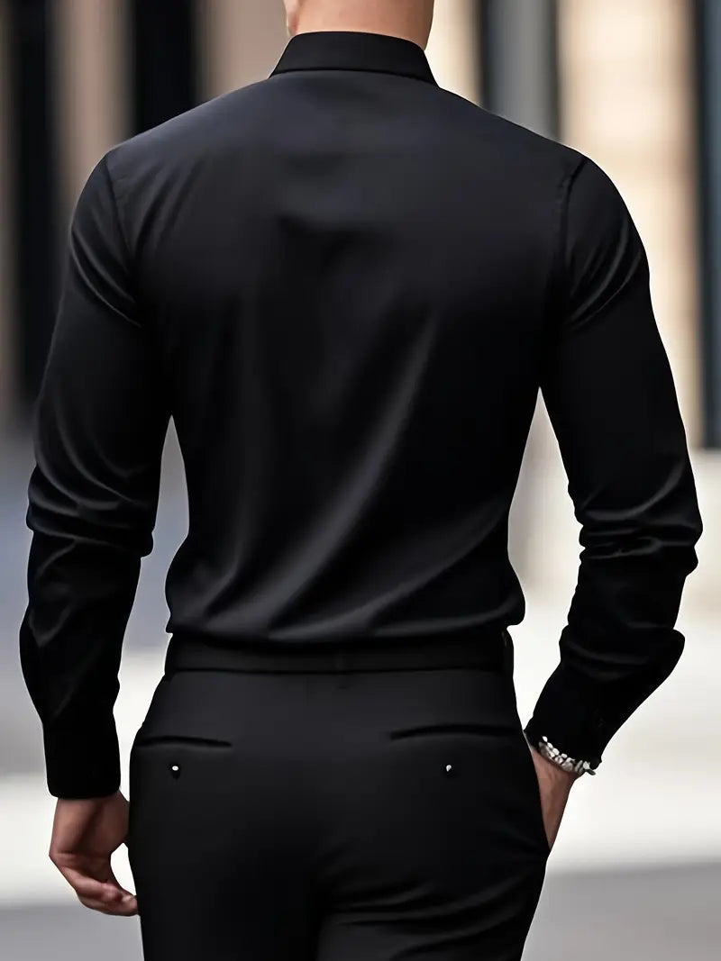 Eleanor | Women's Pointed Collar Long-Sleeve Button-Front Shirt