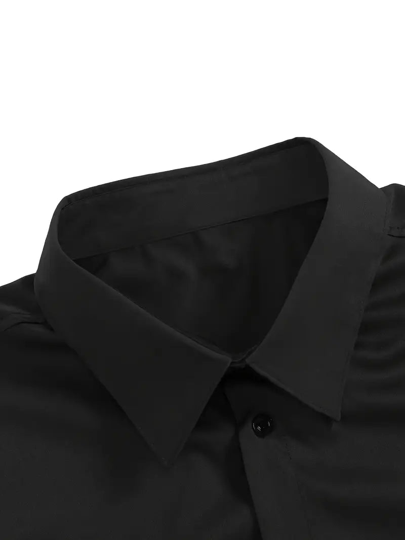 Eleanor | Women's Pointed Collar Long-Sleeve Button-Front Shirt
