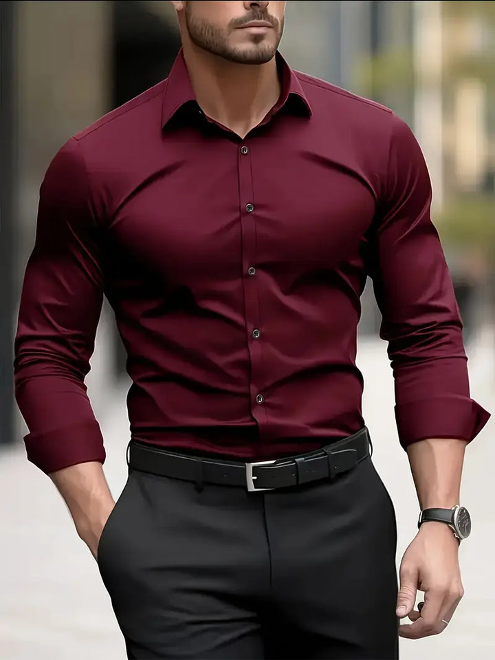 Eleanor | Women's Pointed Collar Long-Sleeve Button-Front Shirt