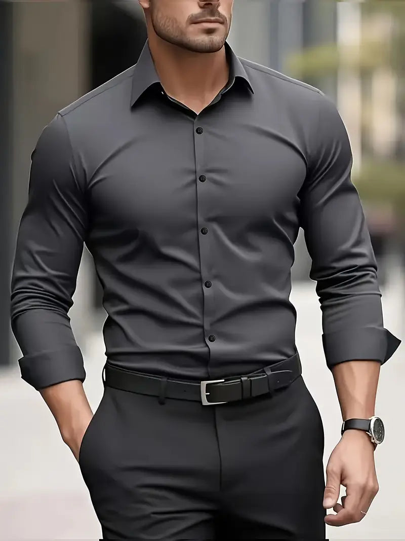 Eleanor | Women's Pointed Collar Long-Sleeve Button-Front Shirt