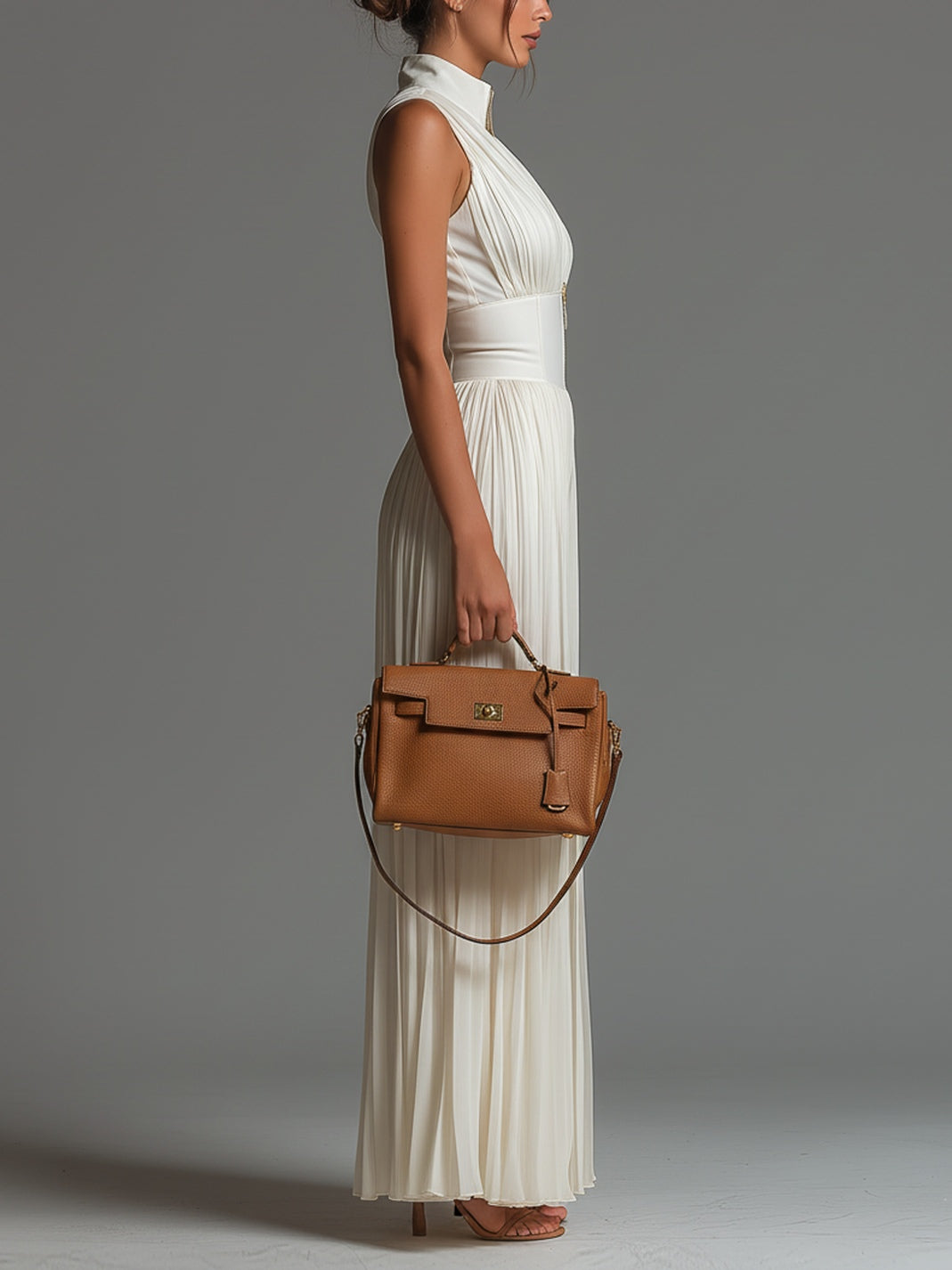 Eleanor | Women's Sleeveless Pleated Wide-Leg Chiffon Jumpsuit
