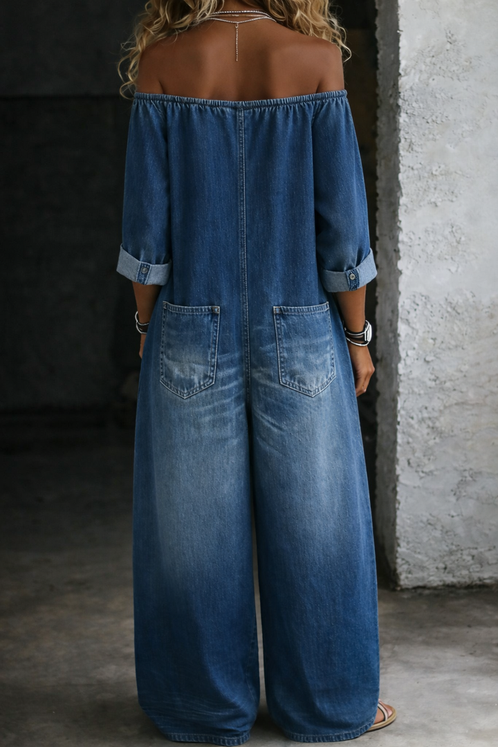 Elena | Women's Off-Shoulder Long Sleeve Jumpsuit