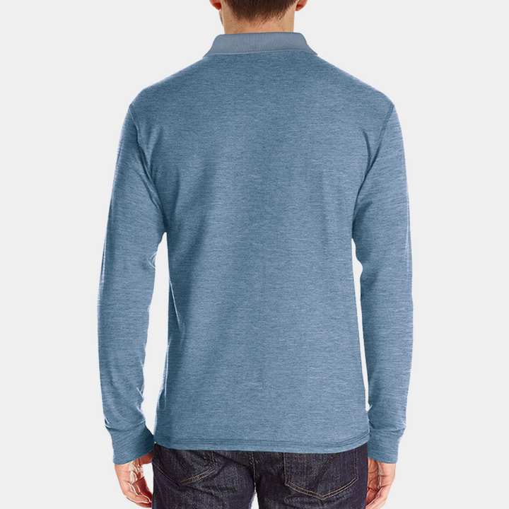 Eliot | Men's Classic Fit Long Sleeve Polo with Chest Pocket