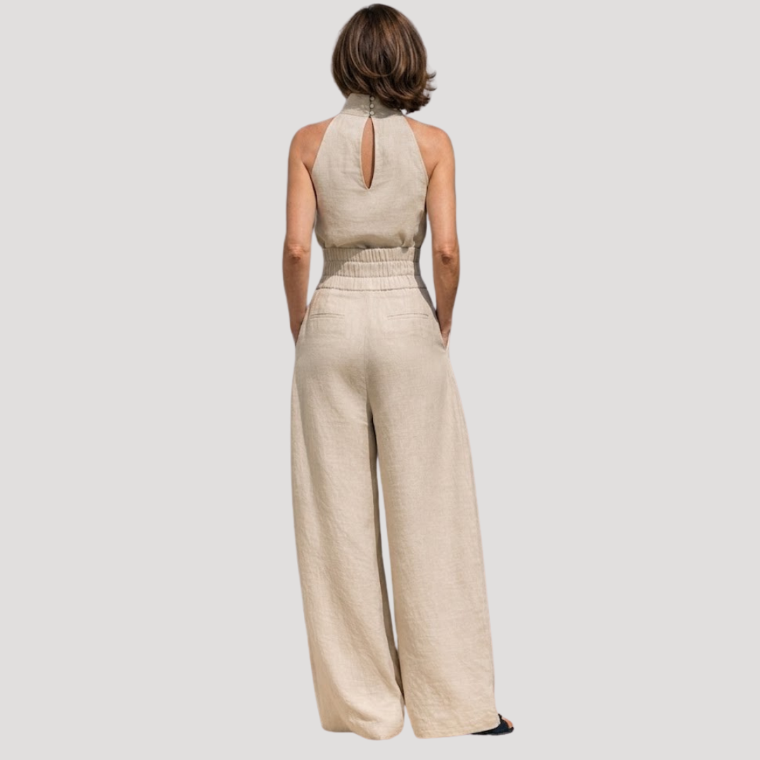 Elissende | Women's Mock Neck Top and Wide Leg Set