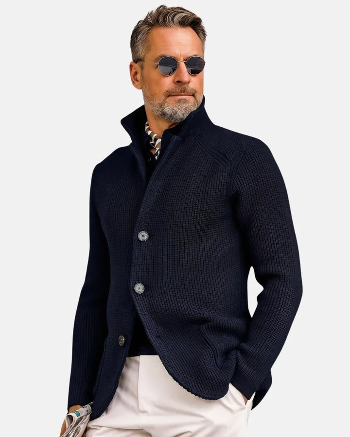 Eloy | Men's Chunky Knit Jacket with Stand Collar