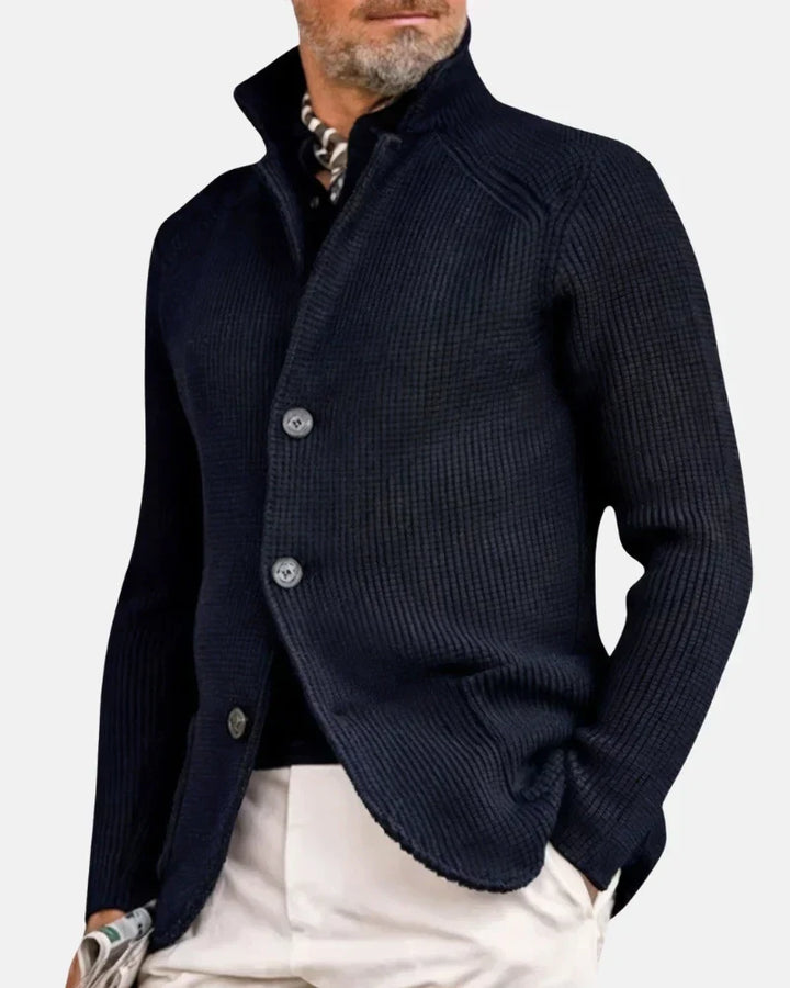 Eloy | Men's Chunky Knit Jacket with Stand Collar