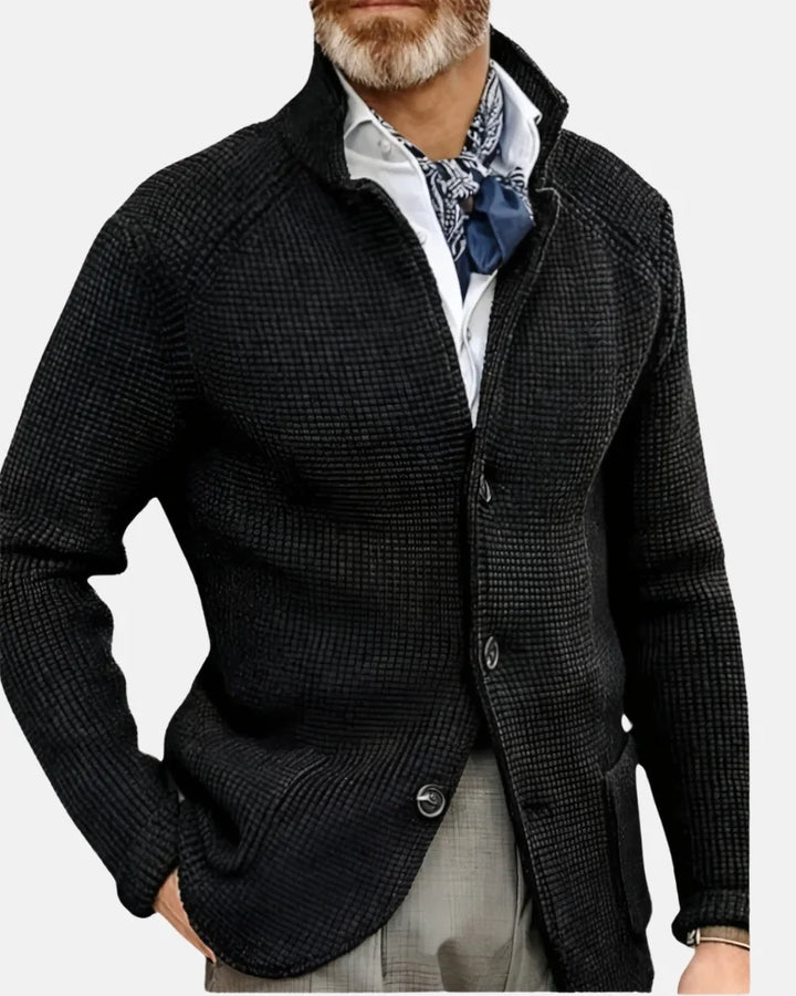 Eloy | Men's Chunky Knit Jacket with Stand Collar