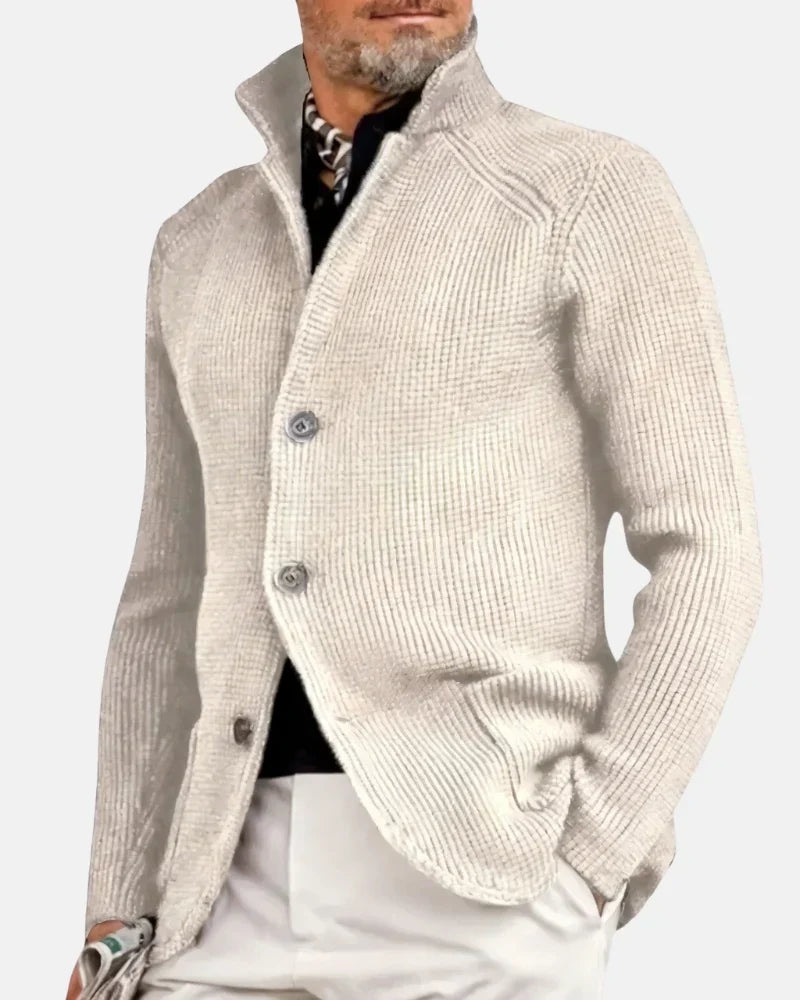 Eloy | Men's Chunky Knit Jacket with Stand Collar