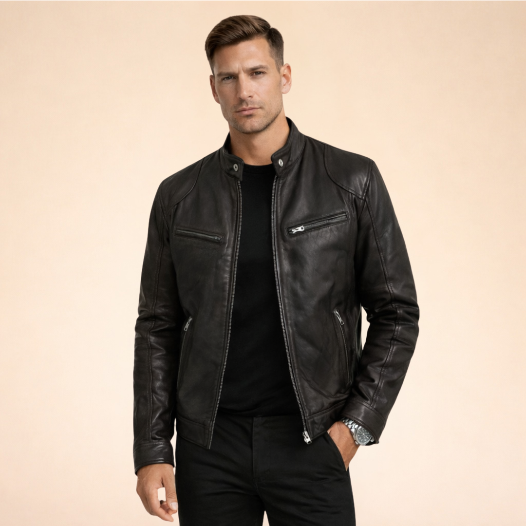Emeric | Men's Asymmetric Zip Biker Jacket
