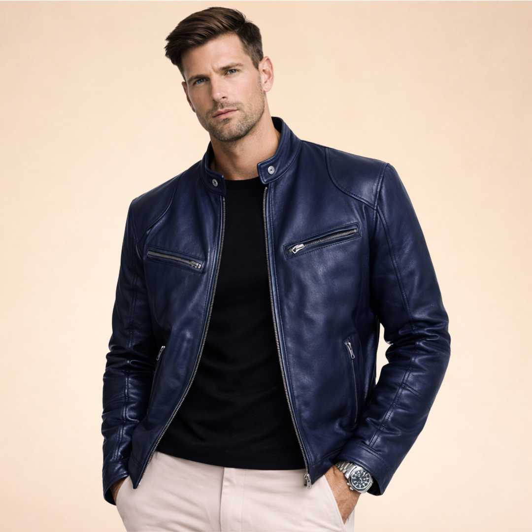 Emeric | Men's Asymmetric Zip Biker Jacket
