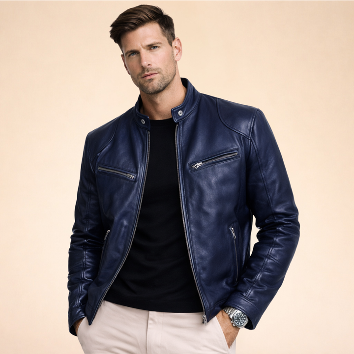 Emeric | Men's Asymmetric Zip Biker Jacket