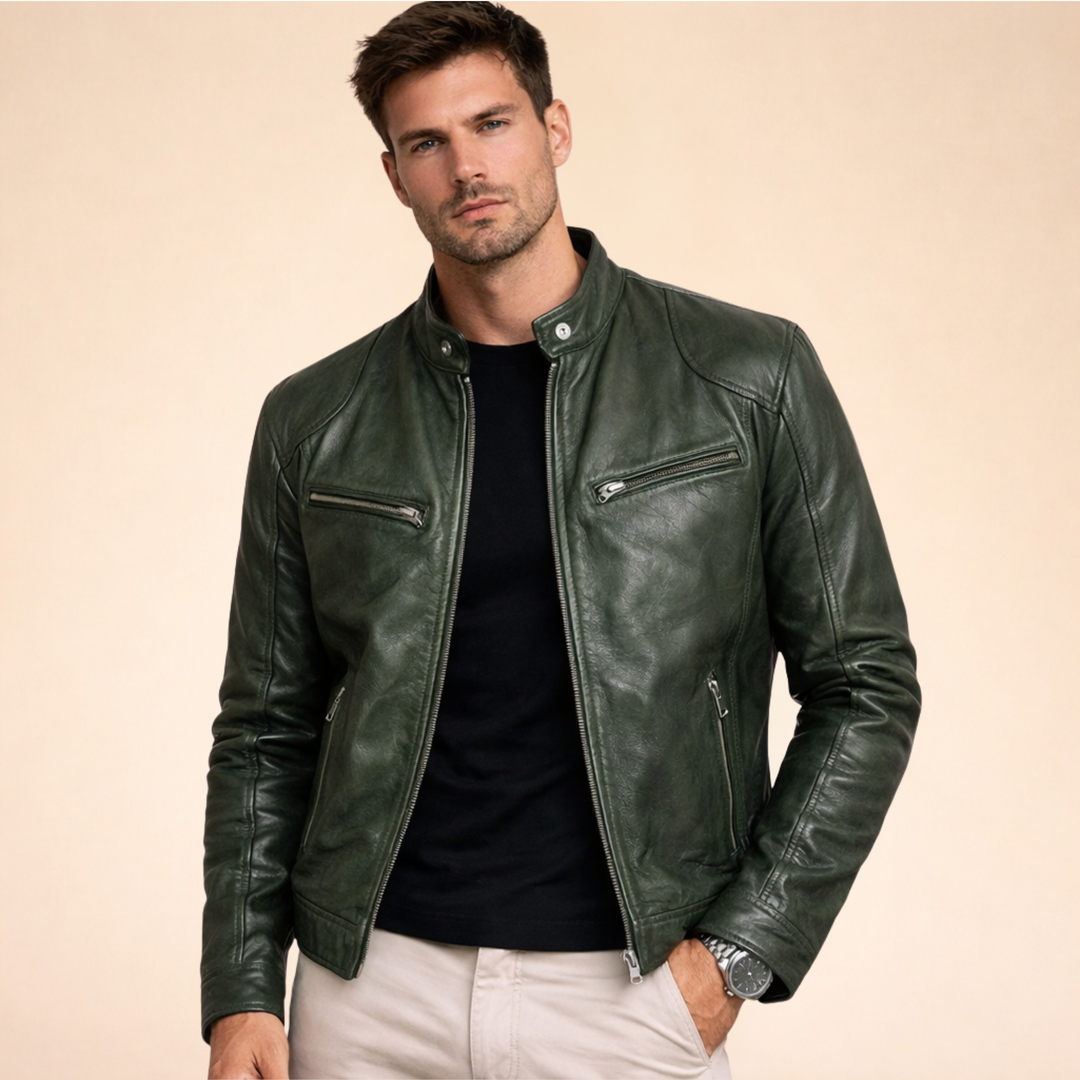 Emeric | Men's Asymmetric Zip Biker Jacket