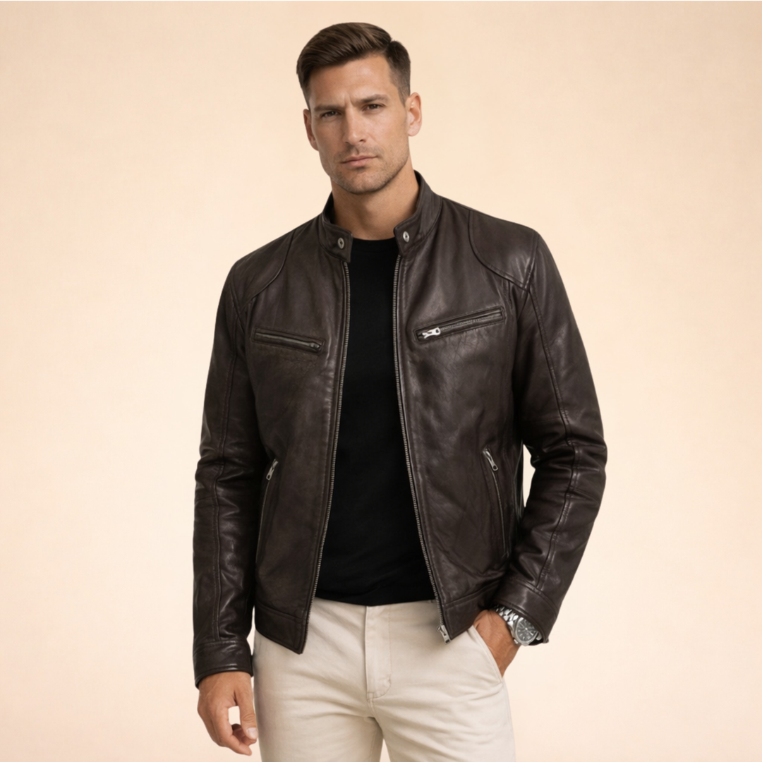 Emeric | Men's Asymmetric Zip Biker Jacket