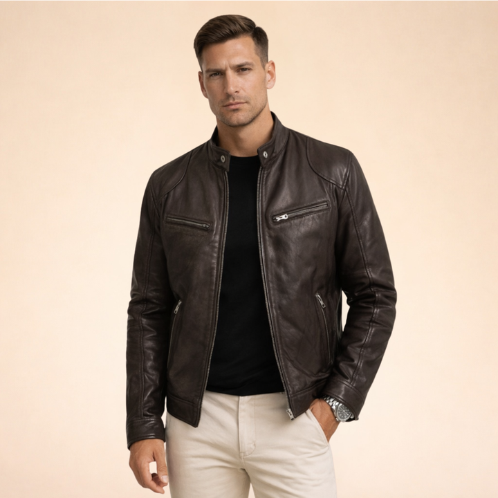 Emeric | Men's Asymmetric Zip Biker Jacket
