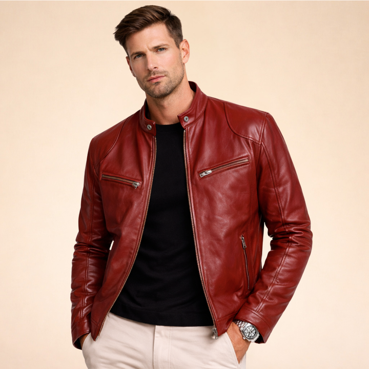 Emeric | Men's Asymmetric Zip Biker Jacket