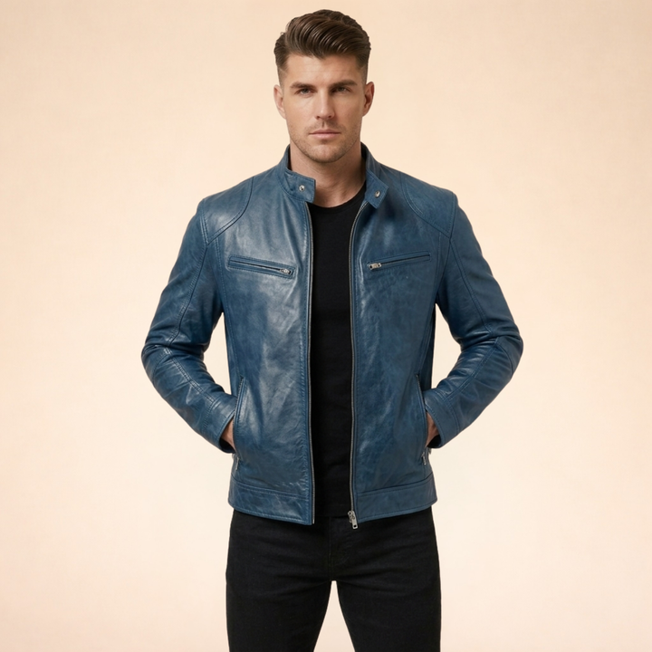 Emeric | Men's Asymmetric Zip Biker Jacket