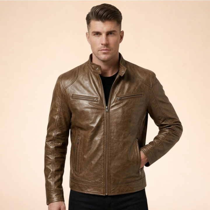 Emeric | Men's Asymmetric Zip Biker Jacket