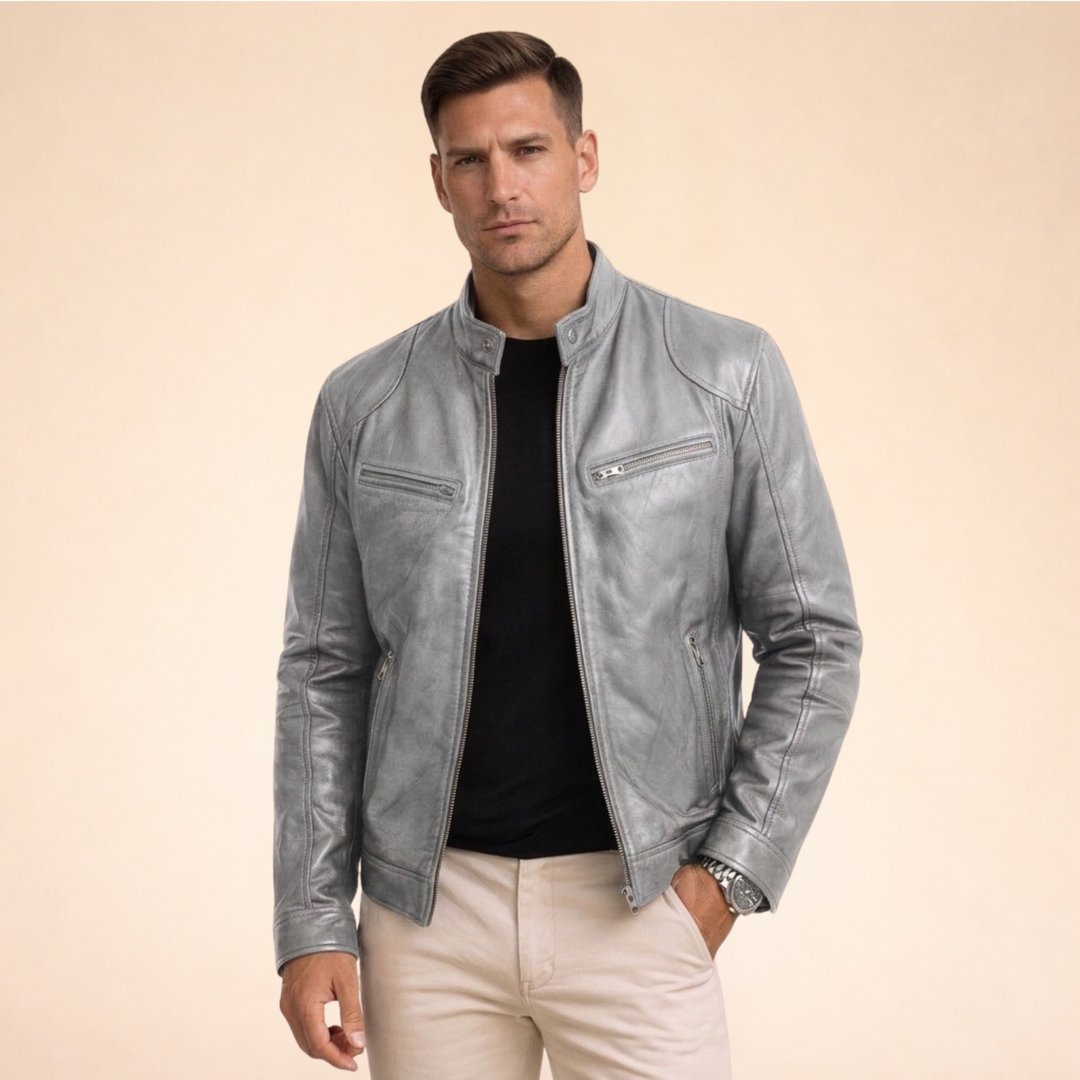 Emeric | Men's Asymmetric Zip Biker Jacket