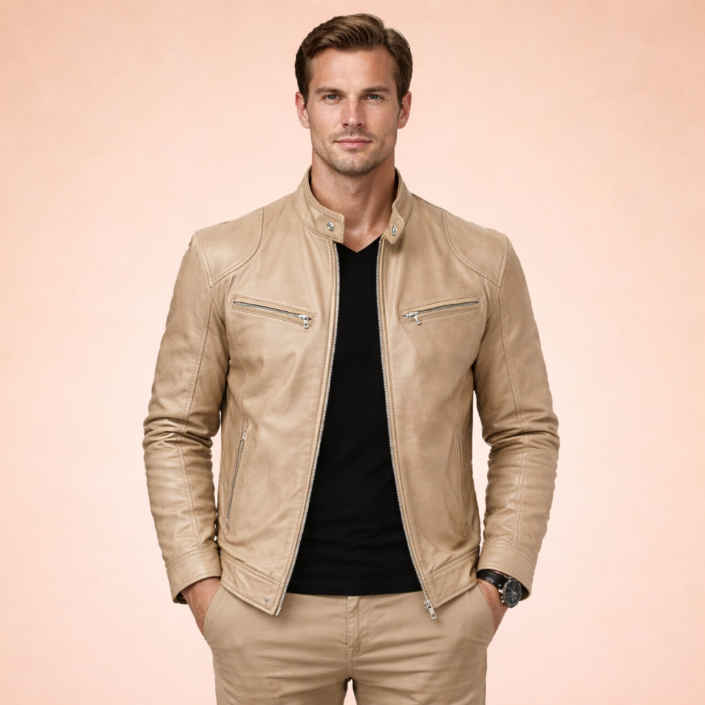 Emeric | Men's Asymmetric Zip Biker Jacket