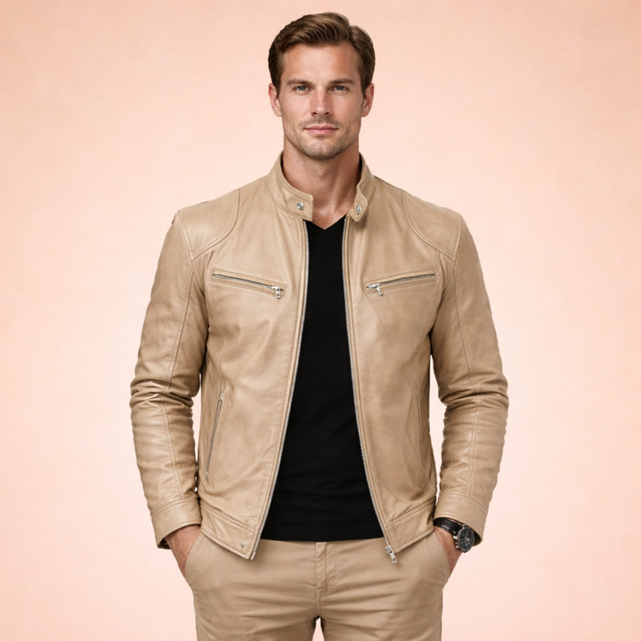 Emeric | Men's Asymmetric Zip Biker Jacket