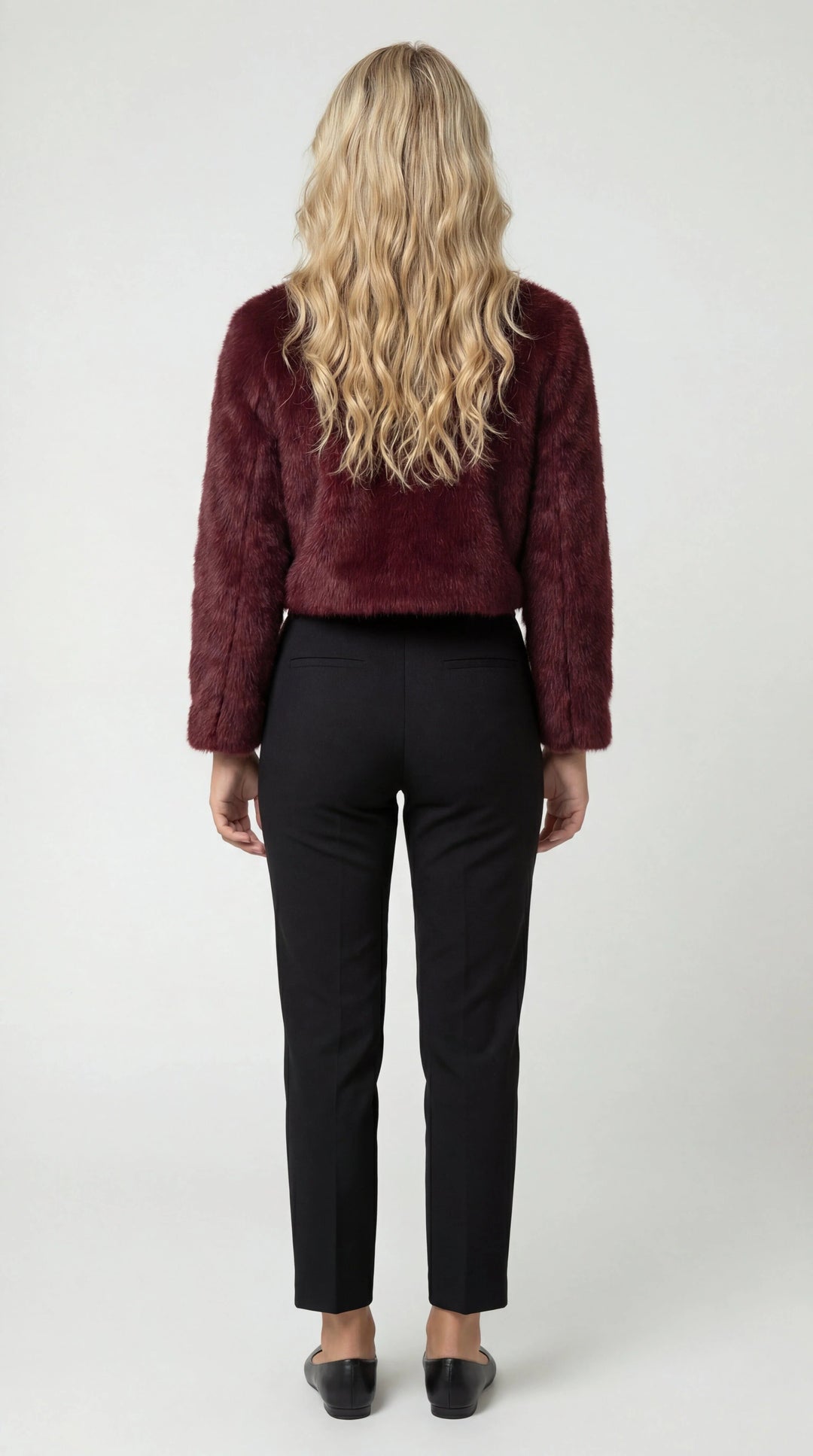Adele | Women's Cropped High-Pile Shrug Jacket with Open Front