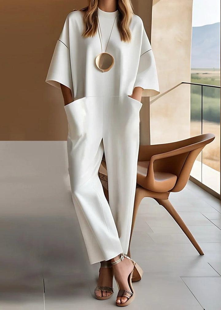 Emmy | Women's Elegant Short-Sleeve Relaxed Jumpsuit