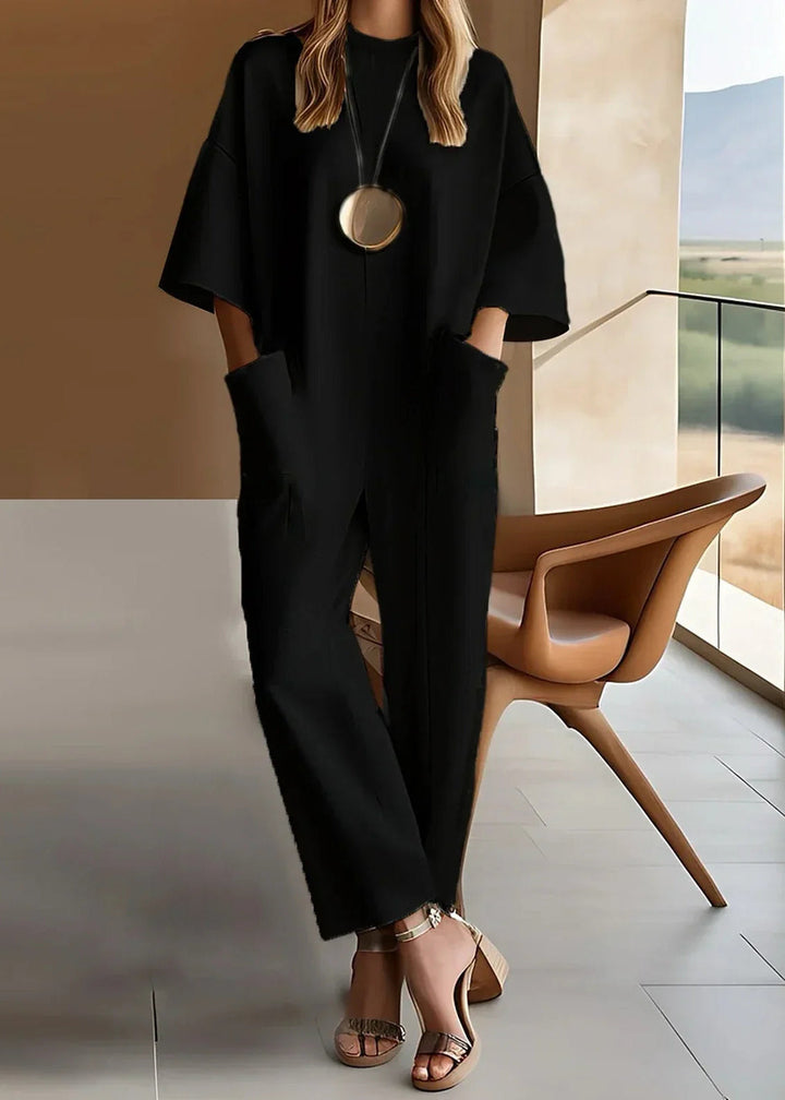 Emmy | Women's Elegant Short-Sleeve Relaxed Jumpsuit