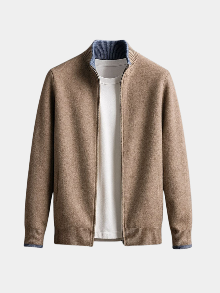 Eugene | Men's Stand Collar Zip Knit Jacket