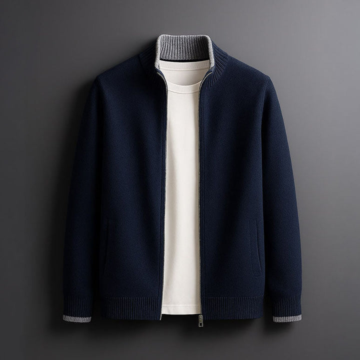 Eugene | Men's Stand Collar Zip Knit Jacket