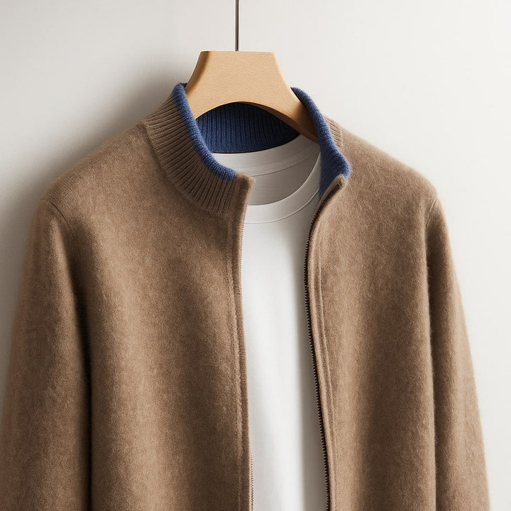Eugene | Men's Stand Collar Zip Knit Jacket